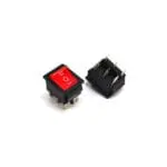 Switch Square ON-OFF-ON Red 2 way w Light   A131016-68