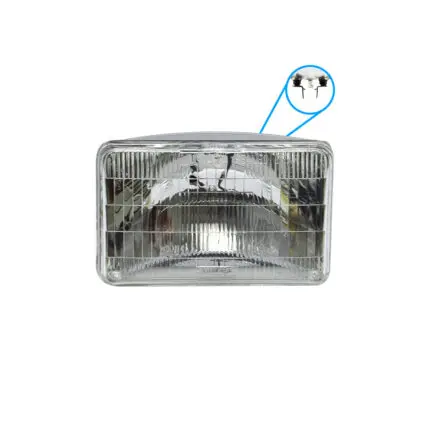 Sealed Beam Rectangular 4 2 x6 5  12V 2Pin High Beam PHILIPS 4651