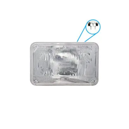 Sealed Beam Rectangular  4 2 x6 5  12V 50W 2Pin Halogen GE H4651