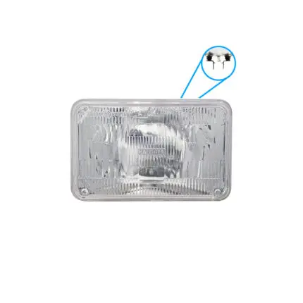 Sealed Beam Rectangular  4 2 x6 5  12V 50W 2Pin Halogen GE H4651