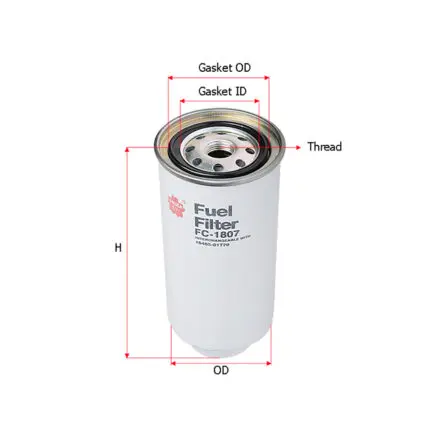 Fuel Filter Nissan  D21  D22  D40  E25  W41  FD33  FD42  FD46  NV350  FC-1807 Sakura