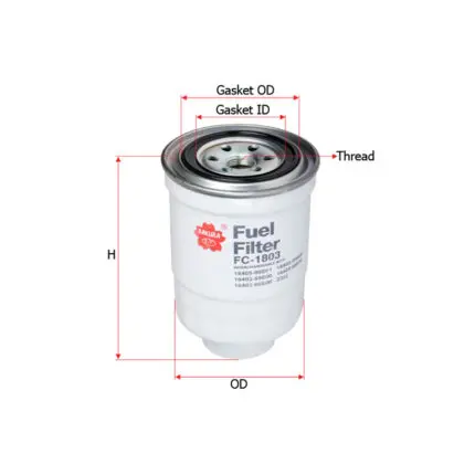 Fuel Filter Nissan D21  D22  E24  E25  Caravan ZD30DD  Vanette HC23 96-15  Toyota Prado TX  With Water Trap   FC-1803 Sakura