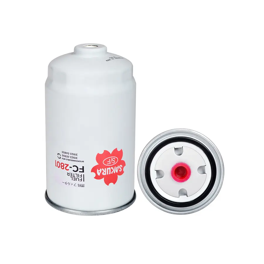 Fuel Filter Hyundai Tuscon H100 N M Sportage S8C Diesel FC-2801 Sakura Fuel Filter Hyundai H1 Starex ’07–’21, H100 ’04–ON, HD35 ’14–ON, i10-30 ’07–ON, IX35 ’09–ON, Santa Fe ’02–’06, Tucson ’04–ON, Kia Sportage ’04–’21 FC-2801 Sakura