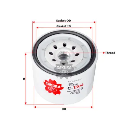 Oil Filter Isuzu 3 6 NPR Truck  C-1504 Sakura