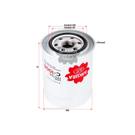 Oil Filter Mitsubishi L200 L300 4D56  D65  Sportero Triton HY H100  HD350  Kia K2700  C-1008 Sakura