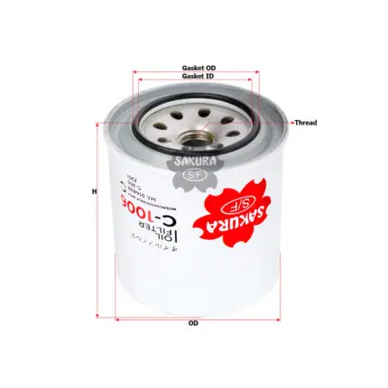 Oil Filter Mitsubishi Rosa Bypass BE211 FE4 C-1006 Sakura