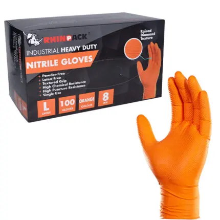 Nitrile Industrial Gloves Orange, L