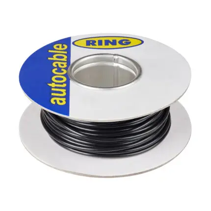 Wire Per Foot 12 Gauge (44/0.30mm) Single Core 28 AMP Black, RC0128B Ring