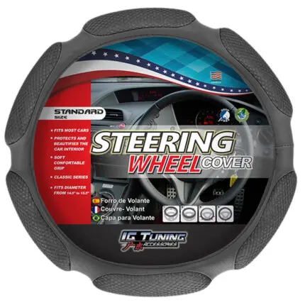 Steering Wheel Cover Foam Black IGT KA-010-BK