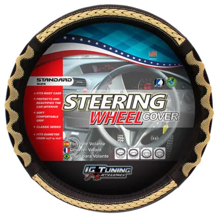 Steering wheel Cover Waves Beige IGT KOKO-13