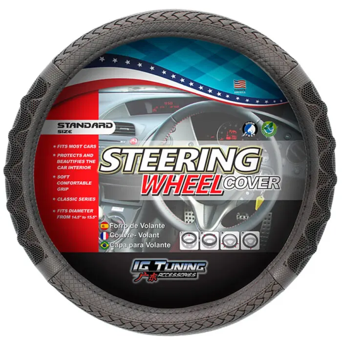Steering wheel Cover Waves Black IGT KOKO-14 Steering wheel Cover Waves Black IGT KOKO-14