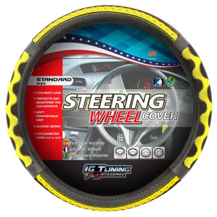 Steering wheel Cover Waves Yellow IGT KOKO-15