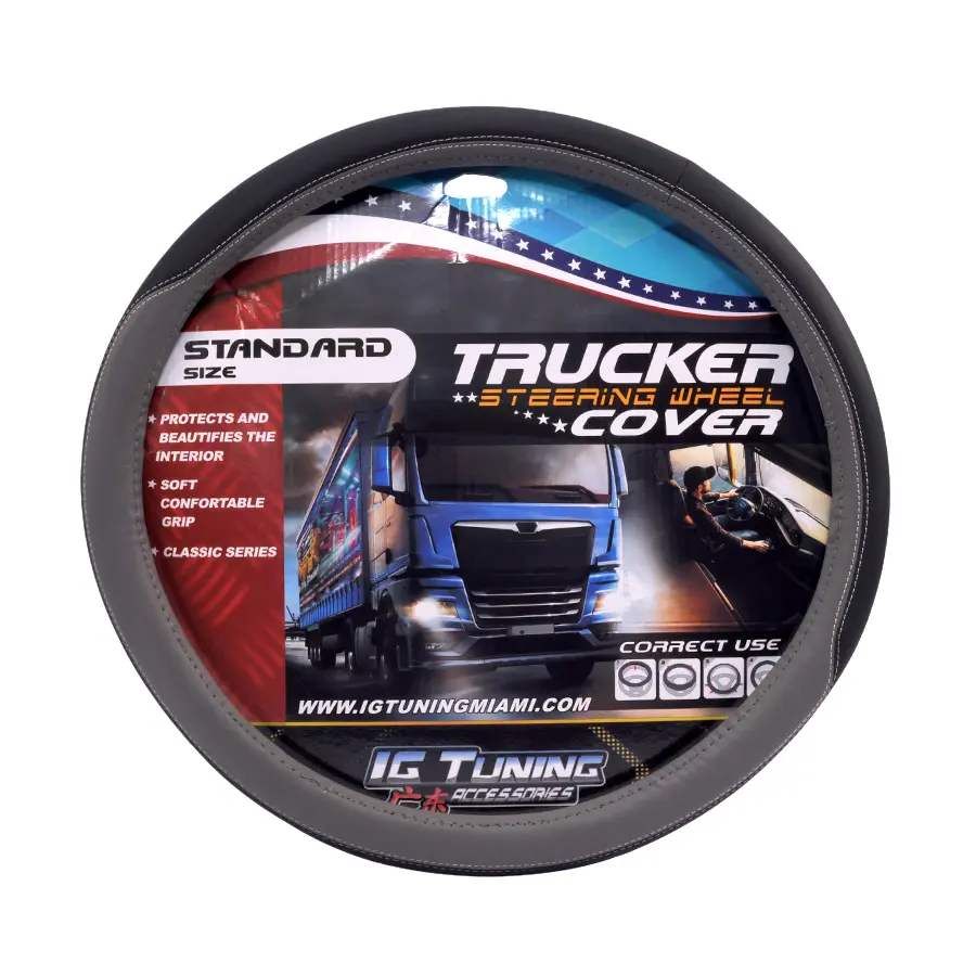 Steering Wheel Cover Truck 16.5 inch Gray IGT WI-TRUCK-42GR Steering Wheel Cover Truck 16.5 inch Gray IGT WI-TRUCK-42GR