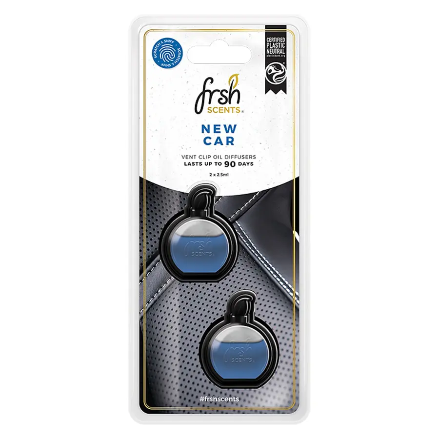 Frsh Scents Air Freshener Vent Clip Oil Diffuser New Car 2pk FR9187 Frsh Scents Air Freshener Vent Clip Oil Diffuser New Car 2pk FR9187