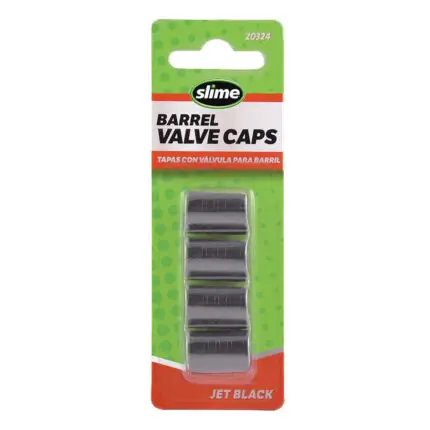 Slime Tire Valve Caps Barrel JET BLACK 20324