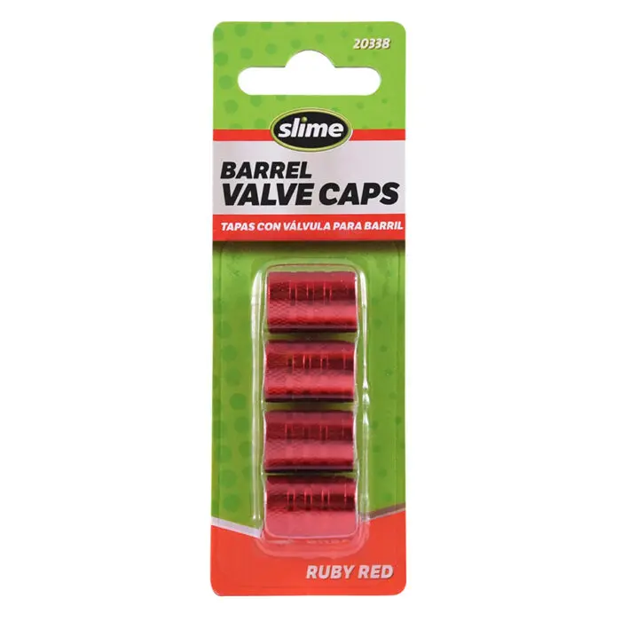 Slime Tire Valve Caps Barrel RUBY RED 20338 Slime Tire Valve Caps Barrel RUBY RED 20338
