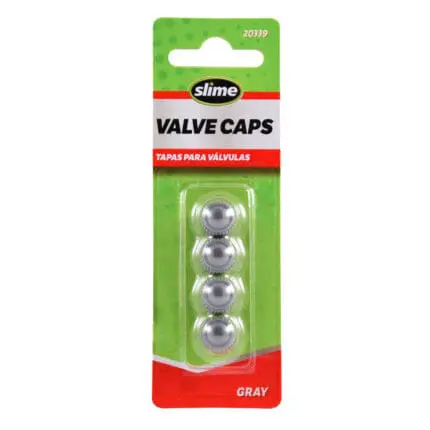 Slime Tire Valve Caps Gray 20339