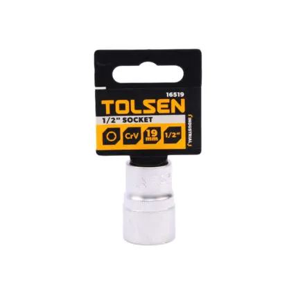 Socket (IND) 1/2" Drive 19mm TOLSEN 16519