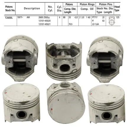 Pistons Toyota Crown (New 4Model) Flat Top, 80mm SET OF 6, 13211-45021 Toto -+.020"/0.50mm