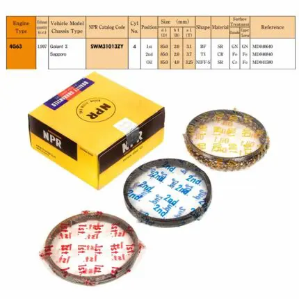 Rings Set Mitsubishi Galant 2000 Belt Drive 4G63 Eng., Nissan Bluebird, 85mm, SWT31013ZZ NPR -+.060"/1.50mm