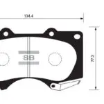 Disc Pads Toyota Hilux Vigo,Revo  ’04-ON GGN/TGN/GUN/KUN1#/2#/3#/12#/13#/22#/23#, Fortuner ’05-’16 GGN/TGN/LAN/KUN5#/6#, Landcruiser Prado ’02-‘23 TRJ/GDJ/GRJ/GRT/KZJ/LJ/RZJ/VZJ/KDJ12#/15# HIQ (FRONT)