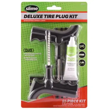 Slime Slime Tire Plug Kit w/ Pistol Grip Style, Plugs and Plug Bond Deluxe Reamer/Plugger (11-Piece) 2040-A