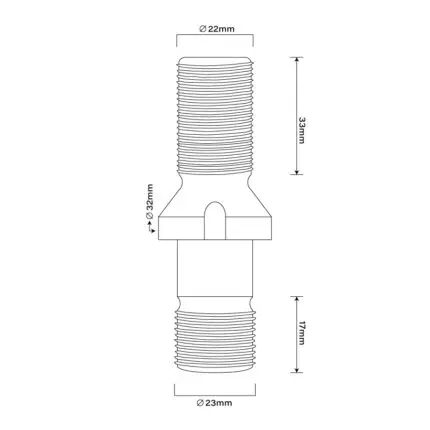 Truck Wheel Stud Bedford, Rear 22mm, RH