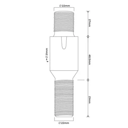 Truck Wheel Stud 22mm, LH