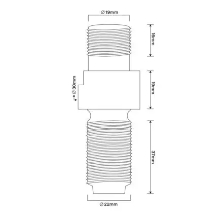 Truck Wheel Stud Leyland 22mm, RH