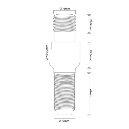 Truck Wheel Stud 18mm, LH