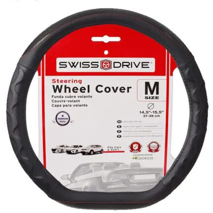 Steering Wheel Cover D Shape Black, 250DSCB Swiss Drive