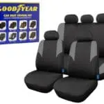 Car Seat Cover Fabric 9Pcs Set Black and Grey GOODYEAR (991-2402313)