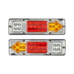 Tail Lamp Rectangle 19 LED Clear Lens 2 Pcs   SY-007-131