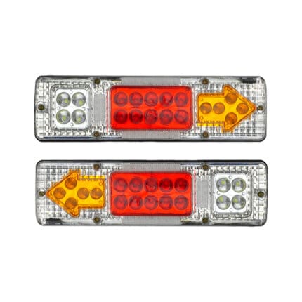 Tail Lamp Rectangle 19 LED Clear Lens 2 Pcs   SY-007-131