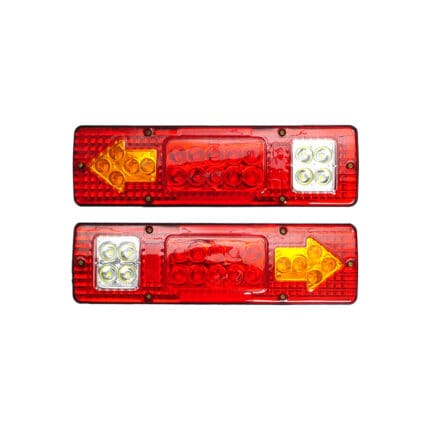 Tail Lamp Rectangle 19 LED Red Lens 2 Pcs  SY-007