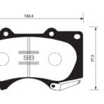 Disc Pads Toyota Hilux Vigo,Revo  ’04-ON GGN/TGN/GUN/KUN1#/2#/3#/12#/13#/22#/23#, Fortuner ’05-’16 GGN/TGN/LAN/KUN5#/6#, Landcruiser Prado ’02-‘23 TRJ/GDJ/GRJ/GRT/KZJ/LJ/RZJ/VZJ/KDJ12#/15# HIQ (FRONT)
