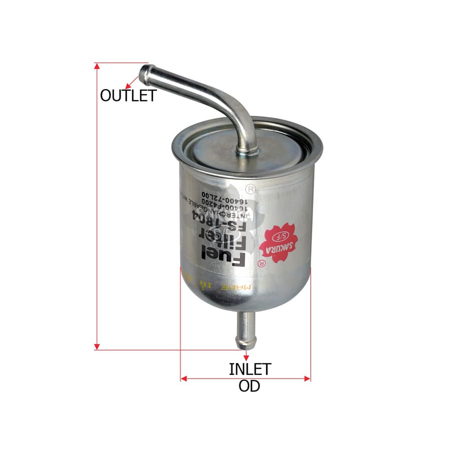 Fuel Filter Inline Metal L-Shape Nissan FS-1804 Sakura Fuel Filter Inline Metal L-Shape Nissan FS-1804 Sakura