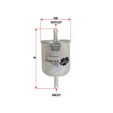 Fuel Filter Inline EFI Gasoline Straight FS-8007 Sakura