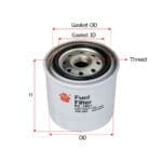 Fuel Filter Nissan SD23 W O Drain Hole  Toyota Coaster  Hino 2B 3B 1HZ 2H  Isuzu NPR 4BD1  Daihatsu Delta Sakura FC-1801