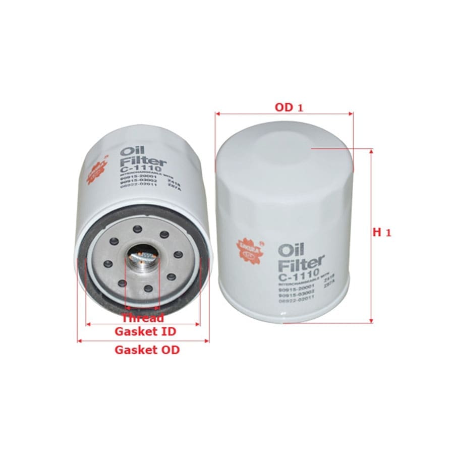 Oil Filter Toyota Crown 2 0i 3 0i Fortuner 2 7i Hiace Commuter Hilux 2 4 2 5 Land Cruiser 4 7i Previa 2 4 Revo 2 0i Ford Everest 2 5 3 0 C-1110 Sakura Oil Filter Toyota Crown 2 0i 3 0i Fortuner 2 7i Hiace Commuter Hilux 2 4 2 5 Land Cruiser 4 7i Previa 2 4 Revo 2 0i Ford Everest 2 5 3 0 C-1110 Sakura