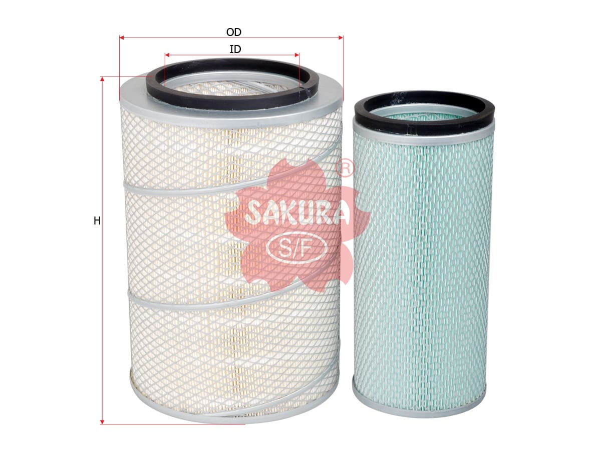 Air Filter Isuzu Inner and Outer Kit FSR FVR 4-7 TON Hino A-6118-S Sakura Air Filter Isuzu Inner and Outer Kit FSR FVR 4-7 TON Hino A-6118-S Sakura