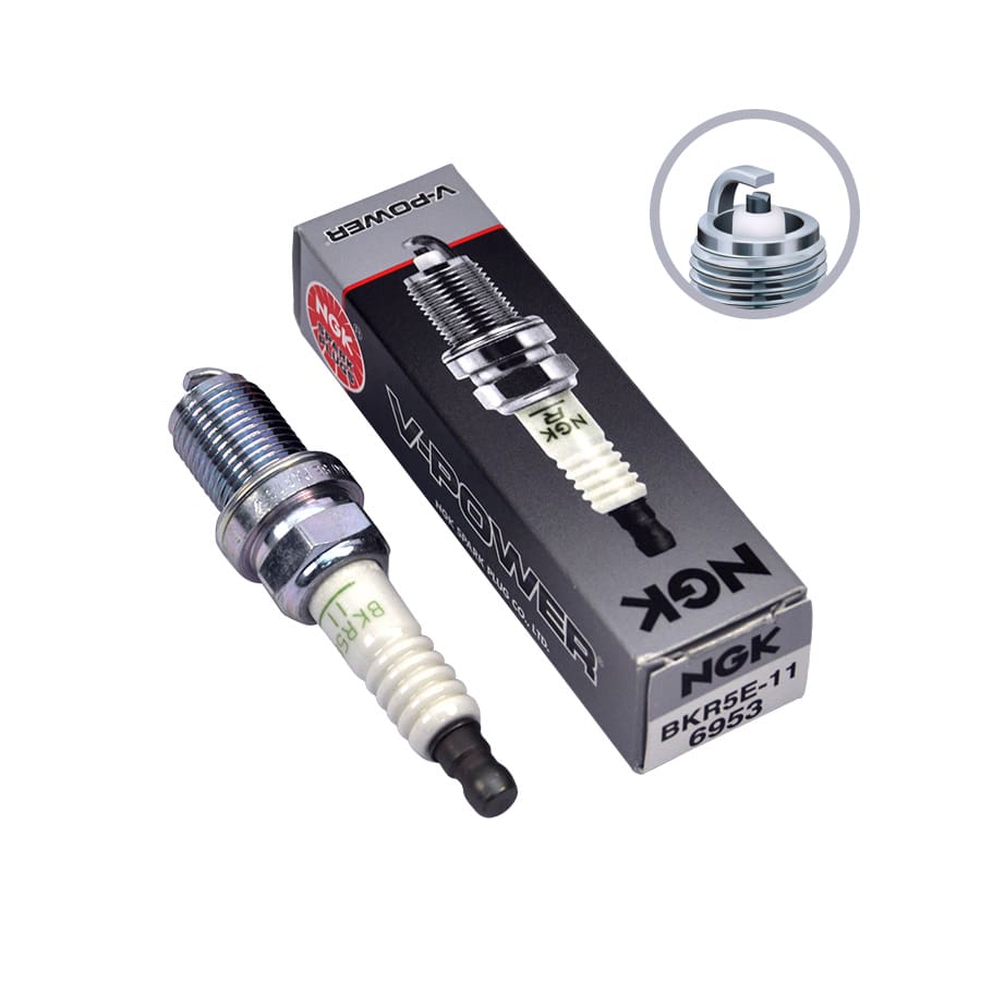 Spark Plug Nissan March K10 K11 B13 B14 B15 B16 Almera(Cable Type) Toyota Corolla 100 101 110 Etc. BKR5E-11 NGK Spark Plug NGK BKR5E-11(6953) V-POWER -Nissan, Hyundai, Toyota, Mitsubishi