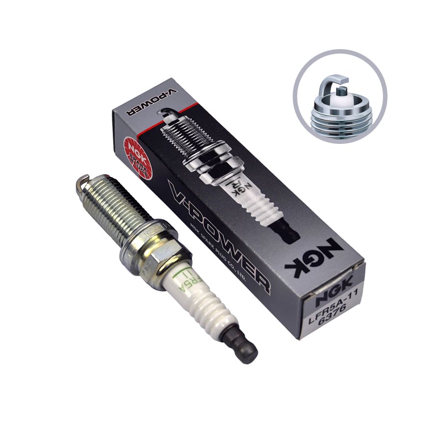 Spark Plug Nissan Almera, Primera P12, March, Xtrail Hyundai H1, Santa Fe, IX35, Sonata KIA Cerato, Sorento, Sportage, B16 E Throttle, Y11, Wingroad Ad Wagon(Long Range Plug) LFR5A-11 NGK Spark Plug NGK LFR5A-11(6376) V-POWER (Long Range Plug)-Nissan, Hyundai, Kia