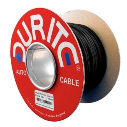 Wire Per Foot 12 Gauge (44/0.30mm) Single Core 28 AMP Black, 0-945-01 Durite
