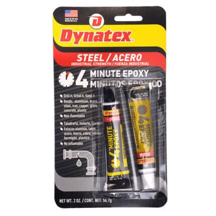 Dynatex 4 Minute Steel Epoxy - 2 x 1oz. Tubes (49402)