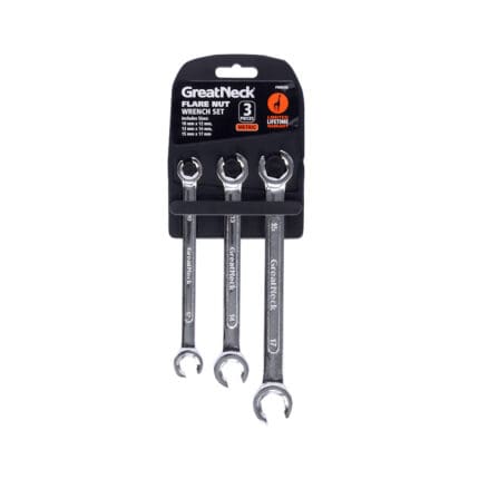 Combination Spanner Flare Nut Set 3pcs Great Neck