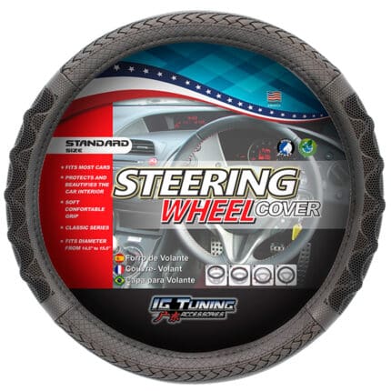 Steering wheel Cover Waves Black IGT KOKO-14