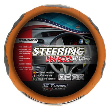 Steering wheel Cover Racing Brown IGT KOKO-23