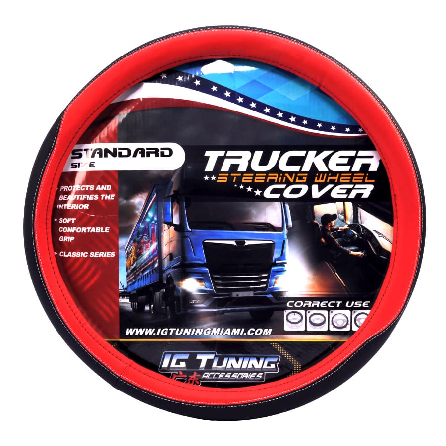 Steering Wheel Cover Truck 18 inch Red IGT WI-TRUCK-45RD Steering Wheel Cover Truck 18 inch Red IGT WI-TRUCK-45RD