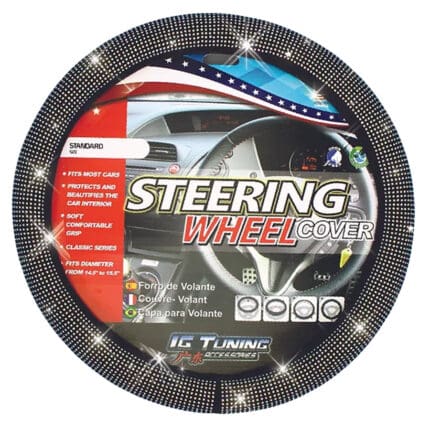 Steering Wheel Cover Bling Bling Black IGT WI-CRISTAL-BK